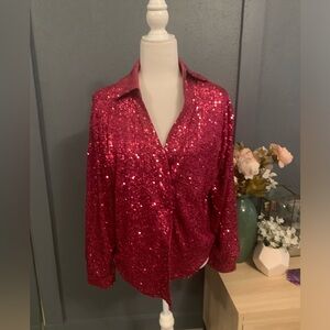 💗Pink Giltter Top💗